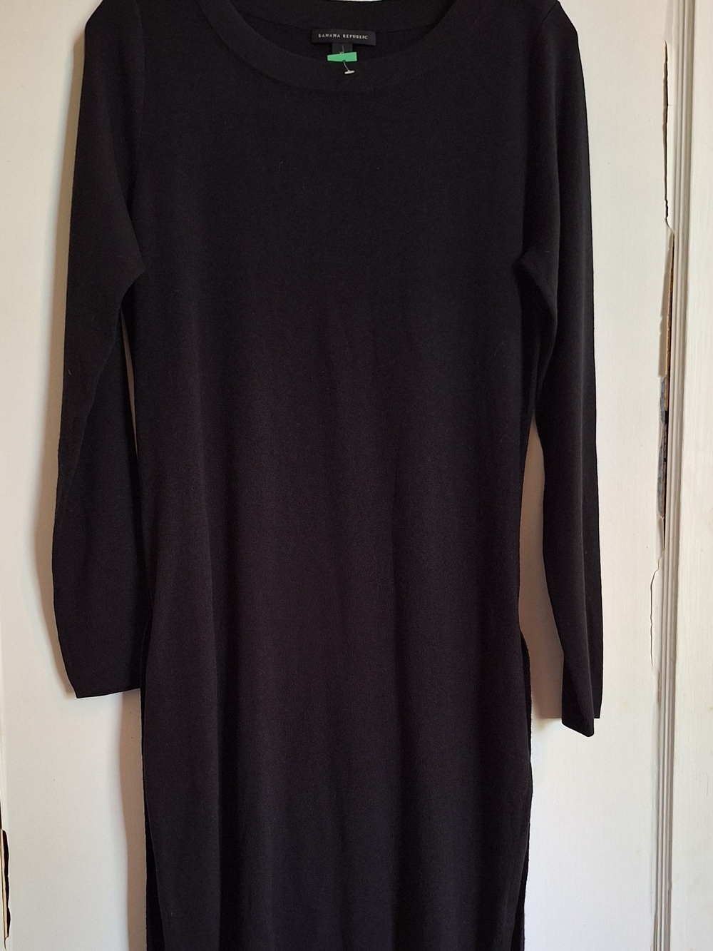 VTG Banana Republic Womens Sweater Dress Tie  Long Sleeve Wool Silk Blend Sz XL